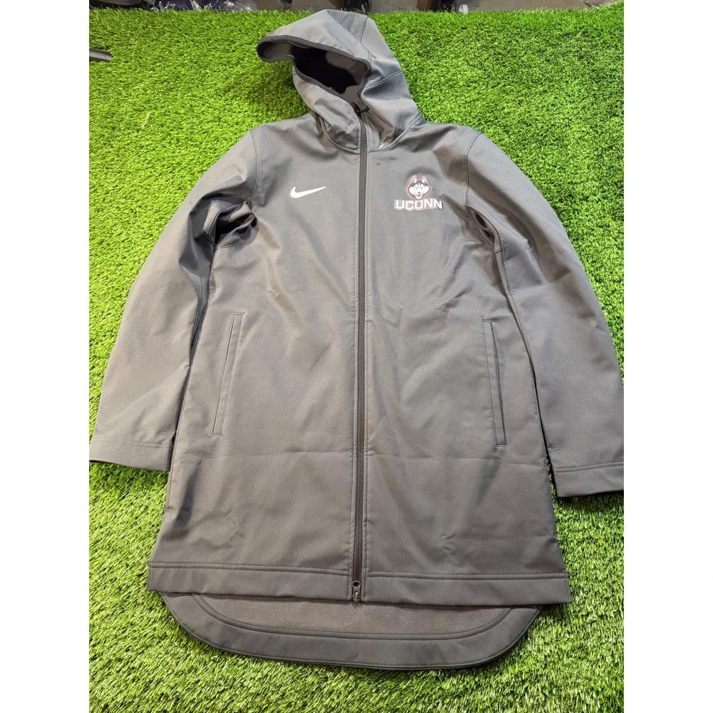 Nike Protect Shield UCONN Huskies Dri FIT Hooded Parka Jacket Gray‎ Men's Med
